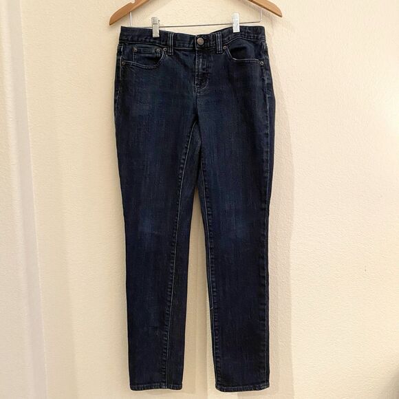 J. Crew Toothpick Skinny Ankle Dark Wash Jeans Womens Size 30 Blue Stretch - Picture 1 of 10